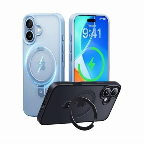 1997 Designed for iPhone 17 Case with Magnetic Invisible Stand [Military Drop Protection] [Compatible with MagSafe] Shockproof Translucent Matte Slim Phone Cover 6.3", Light Blue