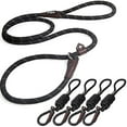 thumbnail image 1 of 1997 Durable Slip Lead Dog Leash Bulk Pack of 5, Heavy Duty 1/2" x 6 FT Comfortable Strong Rope Slip Lead for Large, Medium & Small Dogs No Pulling Pet Training Leash with Highly Reflective (Black), 1 of 1