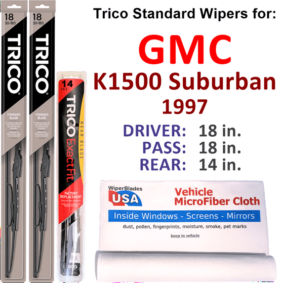 1997 GMC K1500 Suburban Wiper Blades (Set of 3) w/Rear Wiper