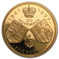 thumbnail image 1 of 1997 Great Britain Gold £5 Golden Marriage Anniversary Proof, 1 of 2