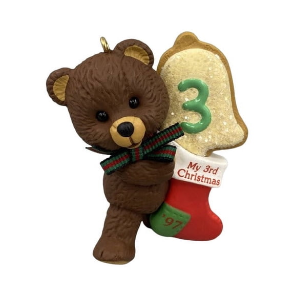 1997 Hallmark MY 3RD CHRISTMAS - Child's Age Collection Teddy Bear