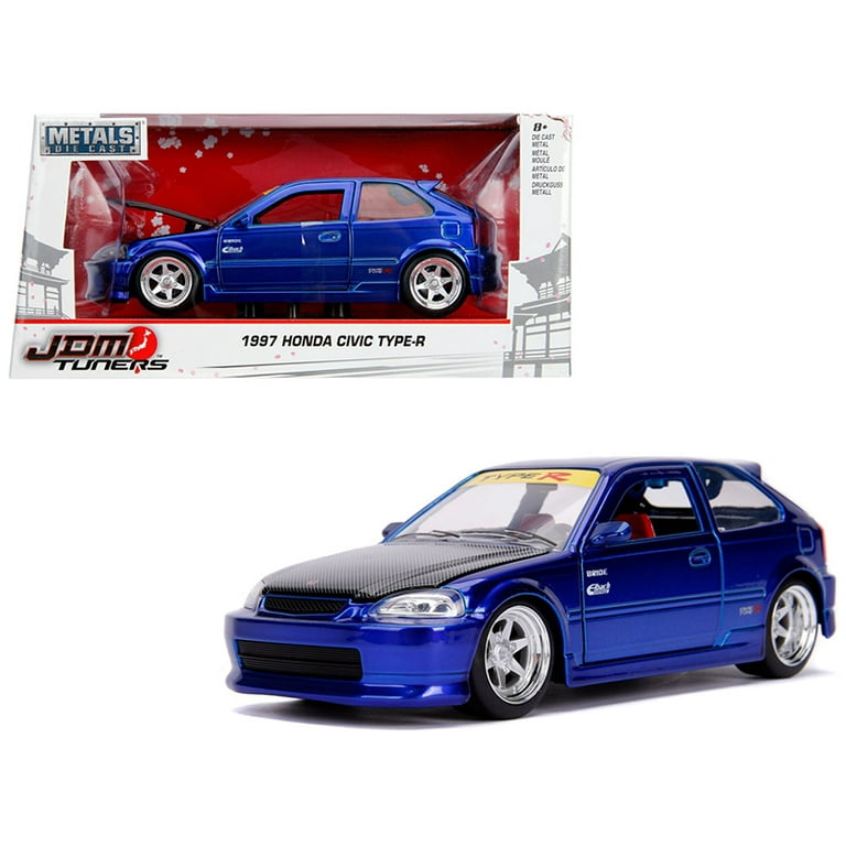 1997 Honda Civic Type R Candy Blue with Carbon Hood 