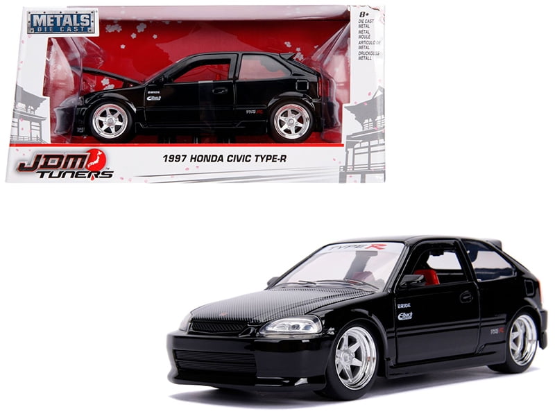 Honda Civic Type R (1997) 1/24スケール 1997 Honda Civic Type R Glossy Black with Carbon Hood