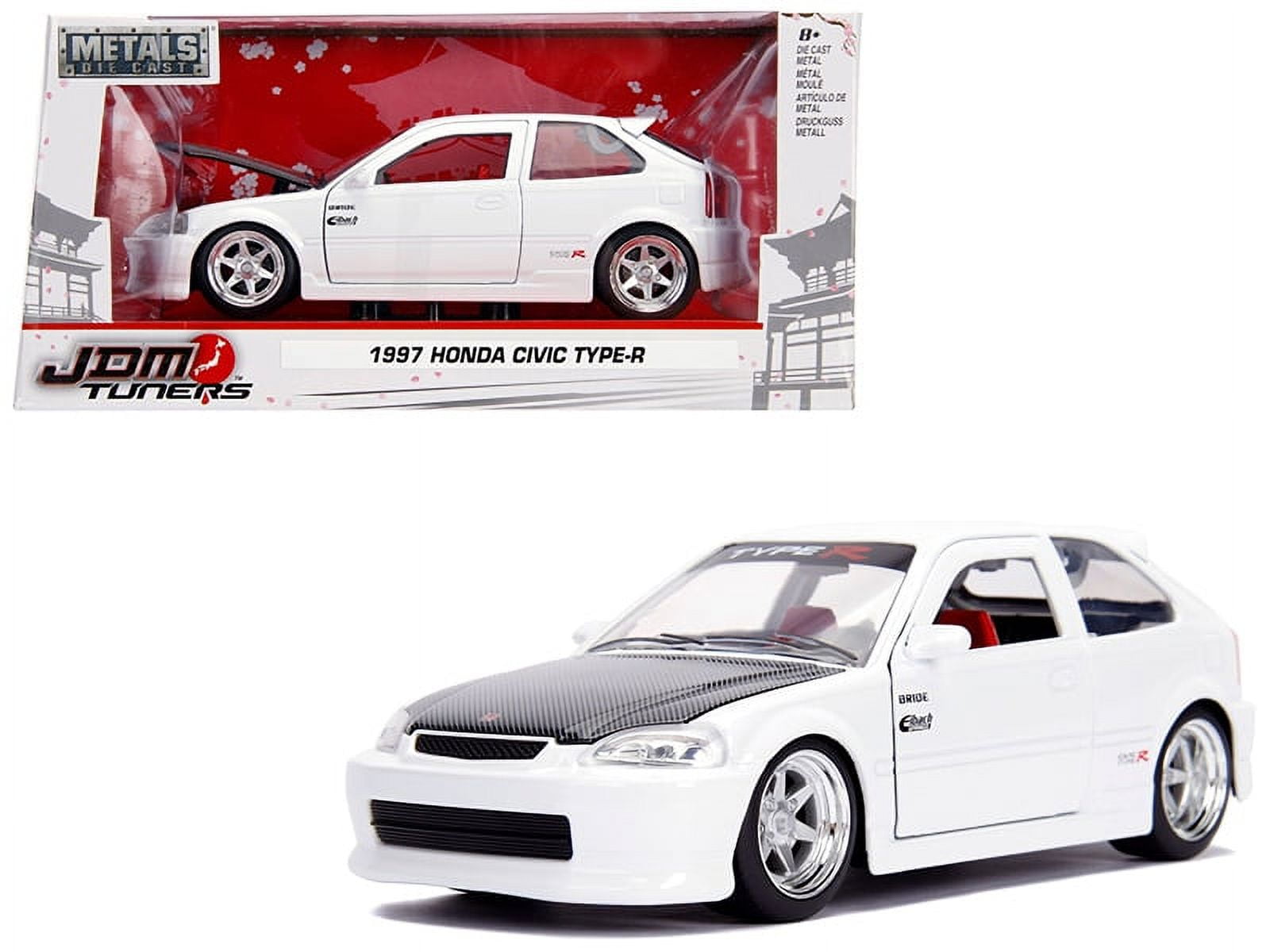Honda Civic Type R (1997) 1/24スケール JADA TOYS JDM TUNERS 1997 HONDA CIVIC EK TYPE R WHITE 1:24