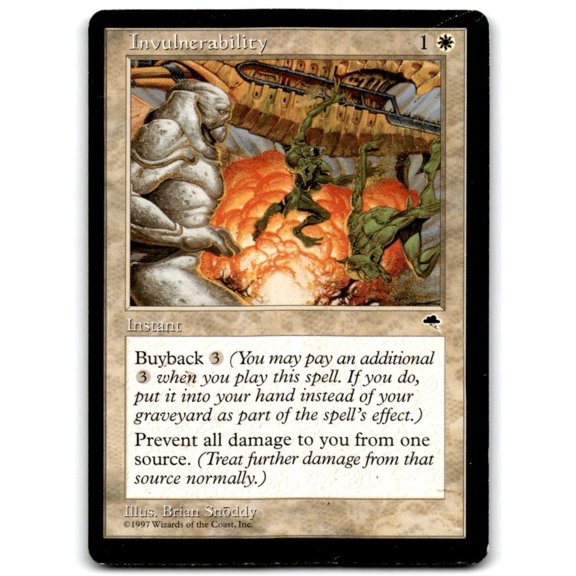 1997 Magic The Gathering Tempest Invulnerability Near Mint Or Better Card