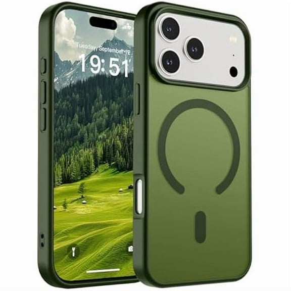 1997 Magnetic for iPhone 17 Pro Case (Compatible with MagSafe)(Military Grade Drop Protection) Translucent Matte Shockproof with Anti-Fingerprint Phone Cover 2025,Cangling Green