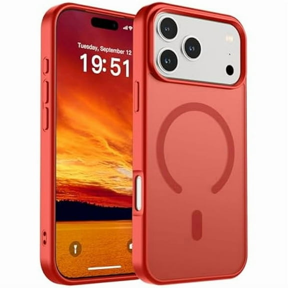 1997 Magnetic for iPhone 17 Pro Max Case (Compatible with MagSafe)(Military Grade Drop Protection) Translucent Matte Shockproof with Anti-Fingerprint Phone Cover 2025,Red