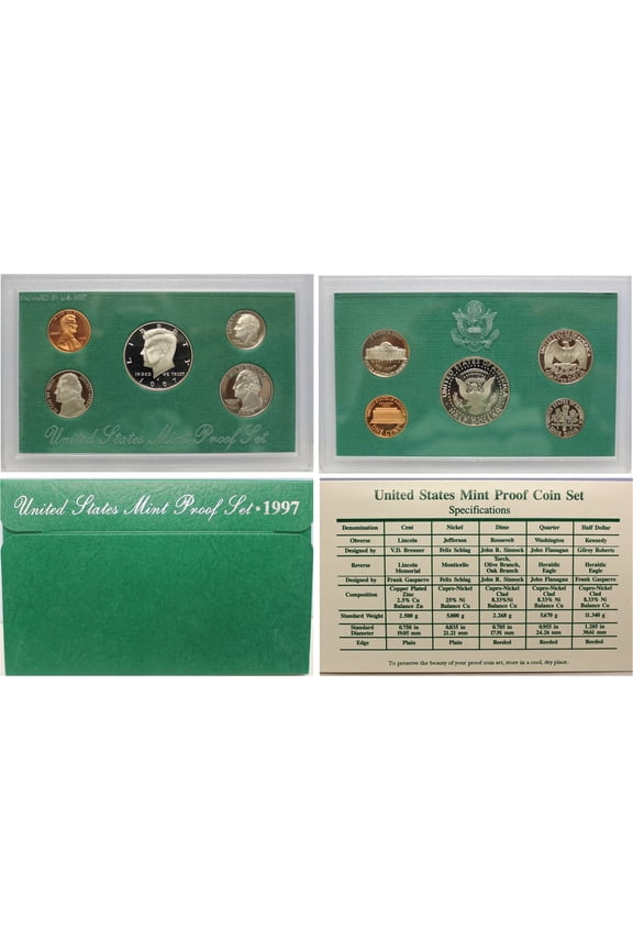 1997 Proof Set - U.S. Mint 5-Coin Set - Includes COA & OGP