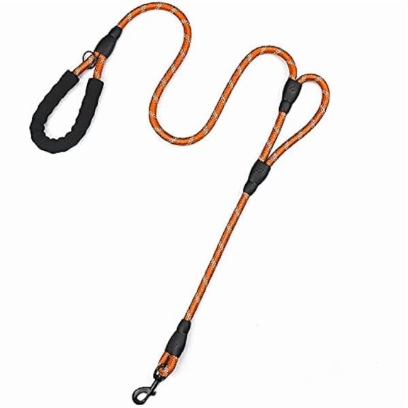 1997 Rope Dog Leash 6ft Long,Traffic Padded Two Handle,Heavy Duty,Reflective Double Handles Lead for Control Safety Training,Leashes for Large Dogs or Medium Dogs,Dual Handles Leads(Orange)