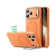 thumbnail image 1 of 1997 Silicone Case for iPhone 17 Pro, Built-in Camera Stash Stand Compatible with MagSafe, Military-Grade Drop Protection Magnetic Phone Case for iPhone 17 Pro, Cloud Series, Orange, 1 of 1