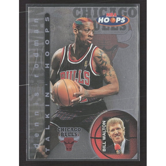 1997 SkyBox NBA Hoops Talkin' Hoops Basketball Card Bill Walton Dennis Rodman #4 Chicago Bulls