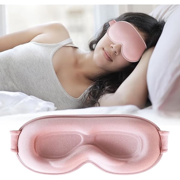 1997 Sleep Mask,Upgraded 3D Deep Contoured Eye Mask for Sleeping,No Pressure Eye Covers 99% Block Out Light Eye Mask with Adjustable Elastic Strap for Sleeping, Yoga, Traveling (1pc,Pink)