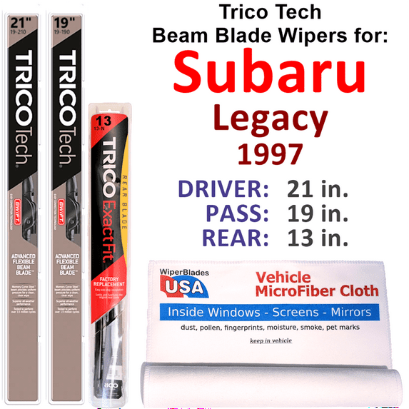 1997 Subaru Legacy Beam Blade Wipers (Set of 3) w/Rear Wiper