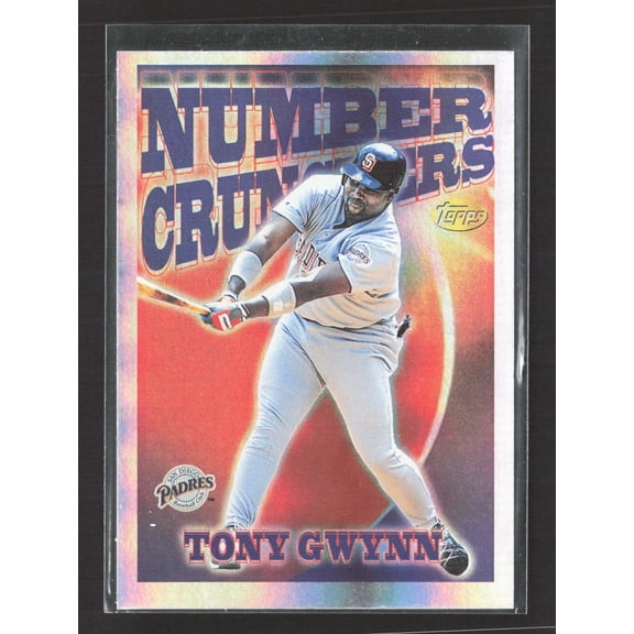 1997 Topps Season's Best Number Crunchers Refractor Tony Gwynn SB1 San Diego Padres Baseball Card San Diego Padres MLB Baseball Trading Card