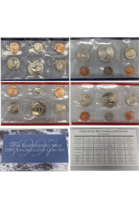 1997 U.S. Mint Set 10 Coins Collectible OGP Set