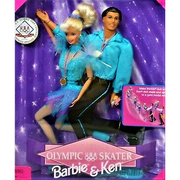 1997 USA Olympic Skater Barbie & Ken Doll Set Mattel 18726