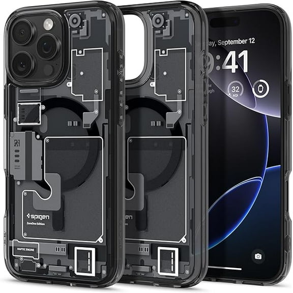 1997 Ultra Hybrid MagFit Direct Digital Printing Case for iPhone 16 Pro Max [Custom Design][Compatible with Magsafe] - Zero One Black