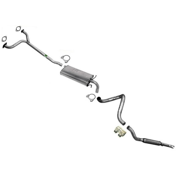 1998-2002 for Lincoln for Town Car 4.6L Rear Exhaust System Kit - Full System with Y-Pipe, Muffler & Tail Pipes - OE Fitment (94003, 700314, 64766)