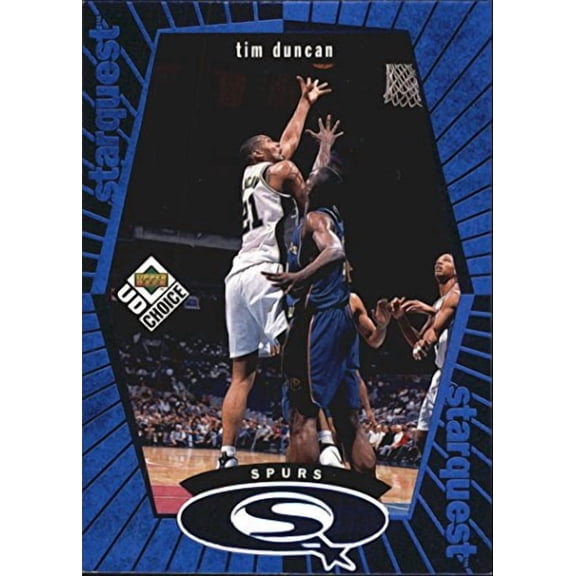 1998-99 UD Choice StarQuest Blue #SQ24 Tim Duncan NBA Basketball Trading Card
