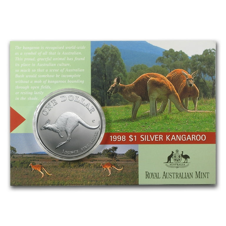 Australia 1 OZ  Kangaroo  2018 1 Dollar Silver #F3952  Gold Hologram   500 St