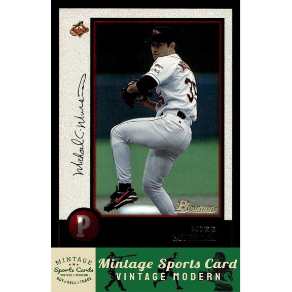 1998 Bowman #9 Mike Mussina Baltimore Orioles Baseball Card