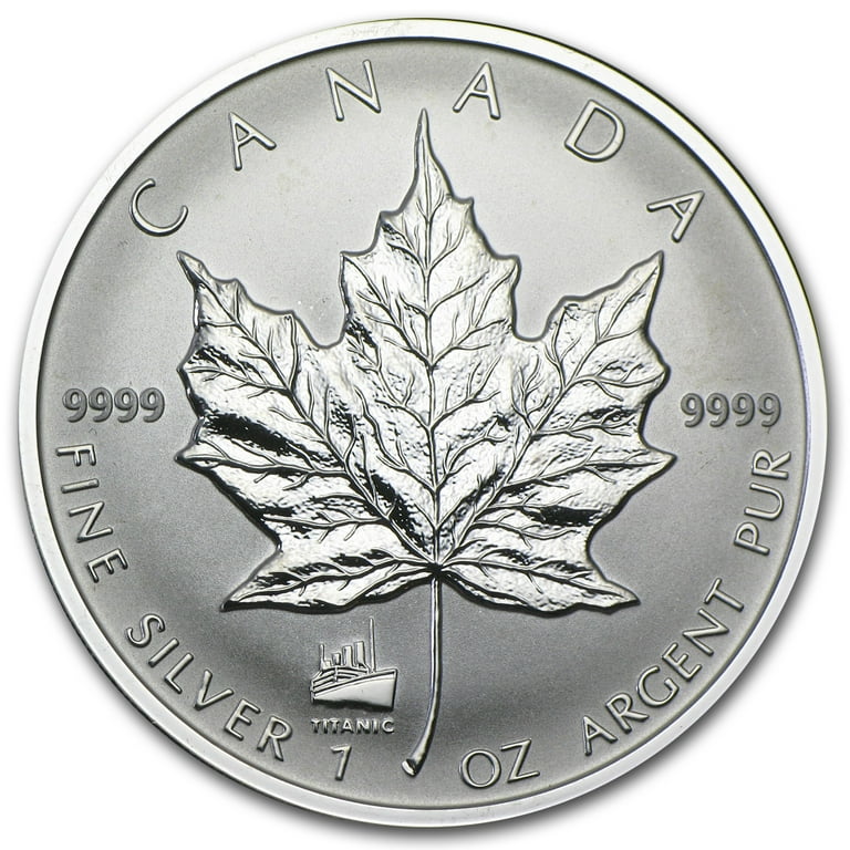 1998 Canada 1 oz Silver Maple Leaf Titanic Privy - Walmart.com
