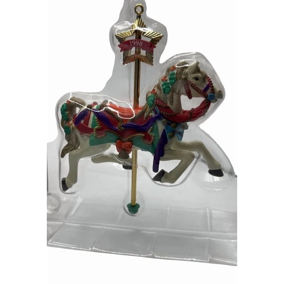 1998 Christmas Go Round (Merry Go Round) Carlton Cards Christmas Tree Ornament CXOR-011Y