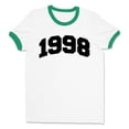 thumbnail image 1 of 1998 College Style Ringer Tee Shirt Unisex X-Large White/Kelly Green, 1 of 5