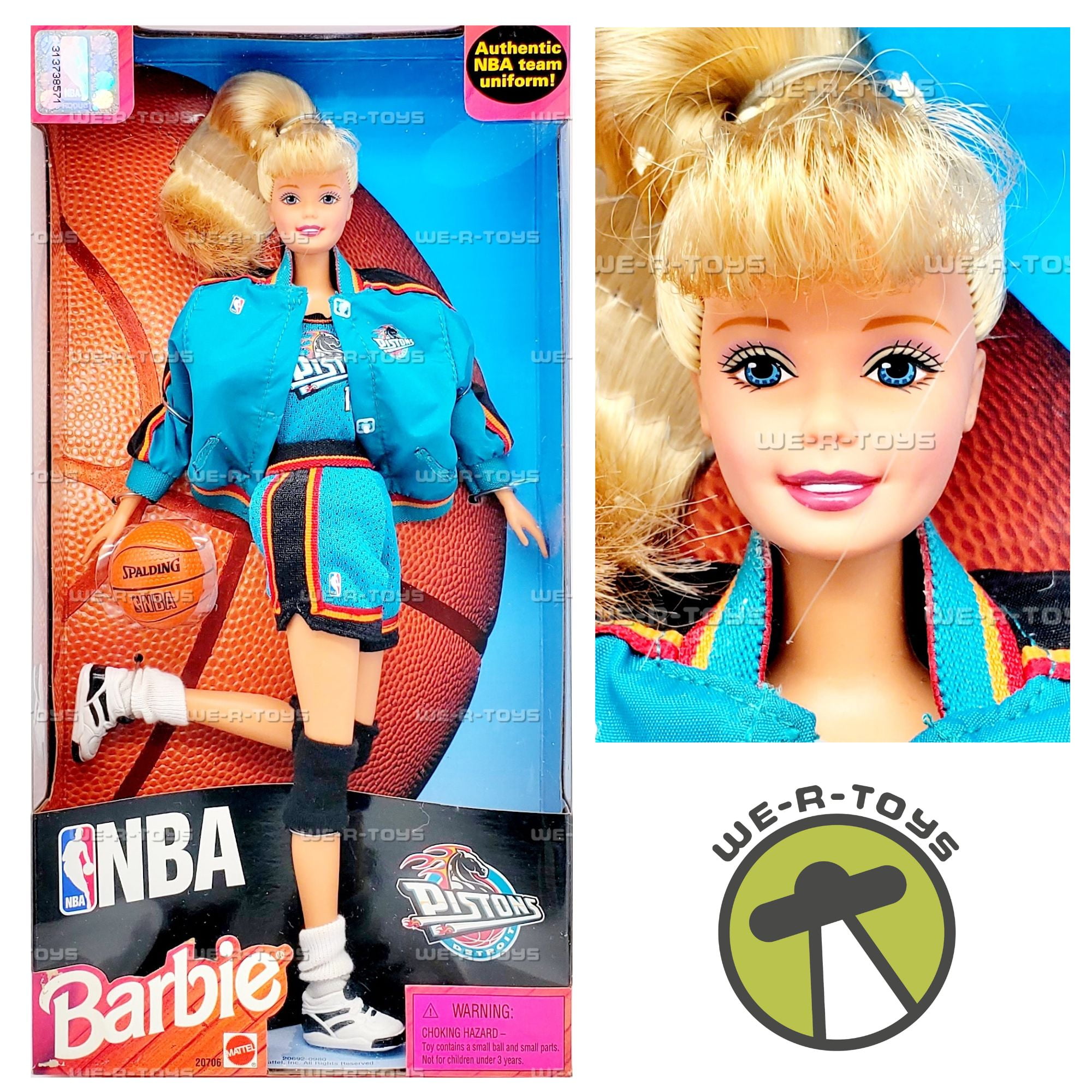 1998 Detroit Pistons NBA Barbie Doll in Authentic Team Uniform
