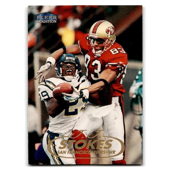 1998 Fleer Tradition Football Card #181 J.J. Stokes San Francisco 49ers San Francisco 49ers NFL FOOTBALL Trading Card