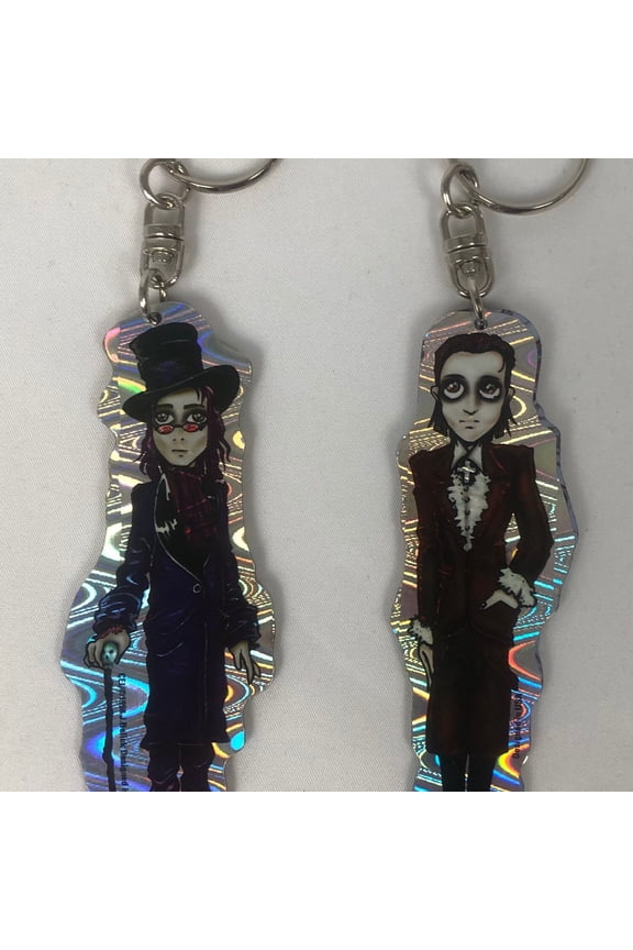 1998 Goth Keychain J Belick / Accessories / Accessory / Emo Scene Kid / Punk / 90s 1990s /Johnny Depp / Myspace / Key Chain Holographic (1 keychain)
