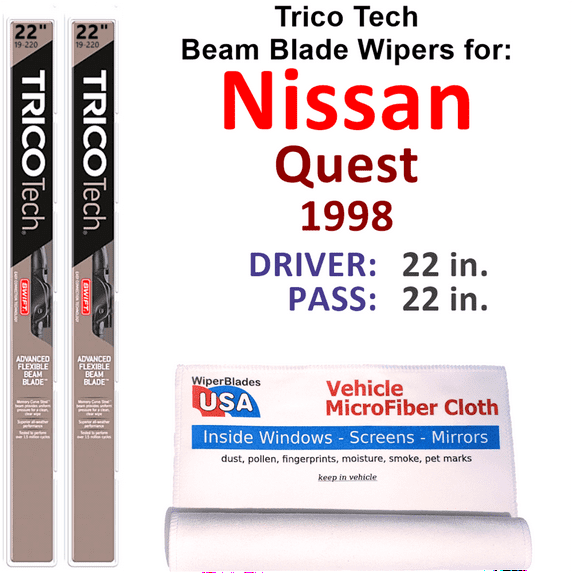 1998 Nissan Quest Beam Blade Wipers (Set of 2)