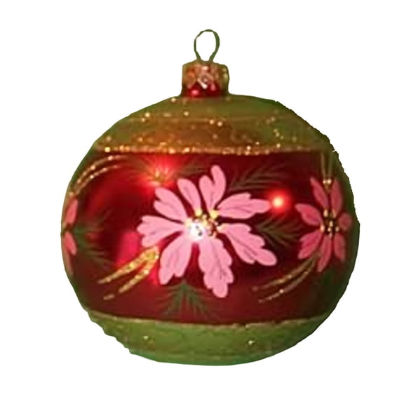 Hallmark Keepsake Crown Reflections Pink Poinsettias Christmas Ornament NEW