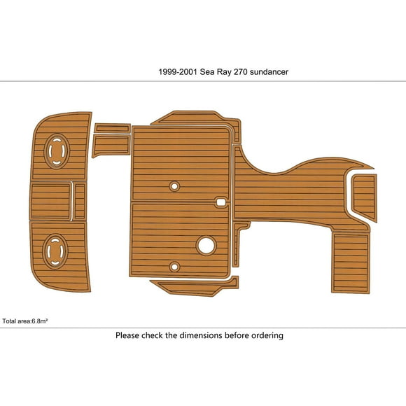 1998 Sea Ray 270 sundancer cockpit Swim platform Boat EVA Pad Teak Faux Flooring