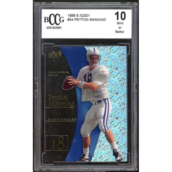 1998 SkyBox E-X2001 #54 Peyton Manning Rookie Card BGS BCCG 10 Mint+