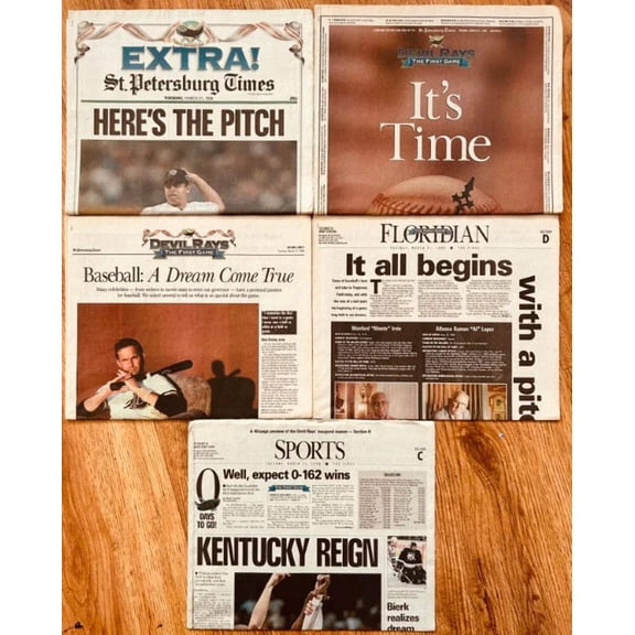 1998 Tampa Bay Rays First Game  Kentucky Wildcats Win NCAA Title St. Pete Times EXTRA newspaper