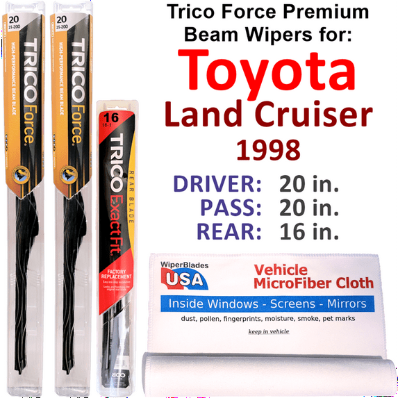 1998 Toyota Land Cruiser Performance Beam Wipers (Set of 3) w/Rear Wiper