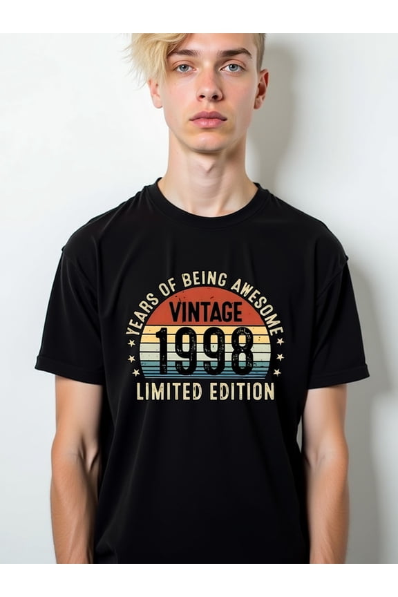 1998 Vintage Awesome Tee men t-shirts black graphic limited edition Comfortable loose and fashionable T-shirt Classic Unisex Shirt Cotton tshirts