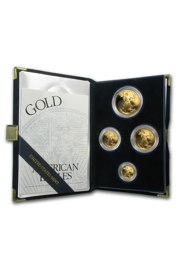 1998-W 4-Coin Proof American Gold Eagle Set (w/Box & COA)
