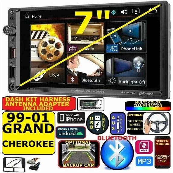 1999-2001 JEEP GRAND CHEROKEE 7" BLUETOOTH USB SD AUX CAR RADIO STEREO PKG