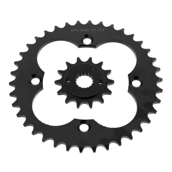 1999-2004 Honda TRX400EX 400EX 14 Tooth Front & 38 Tooth Rear Black Sprocket