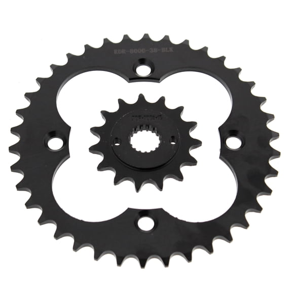 1999-2004 Honda TRX400EX 400EX 15 Tooth Front & 38 Tooth Rear Black Sprocket