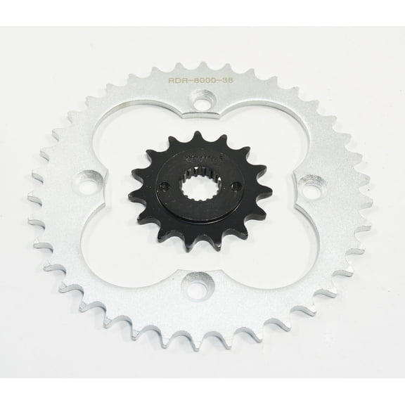 1999-2004 Honda TRX400EX 400EX 15 Tooth Front & 38 Tooth Rear Silver Sprocket