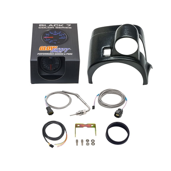 1999-2007 Ford Super Duty Power Stroke Single Steering Column Gauge Package with Black 7 Color 1500 F Exhaust Gas Temperature Gauge