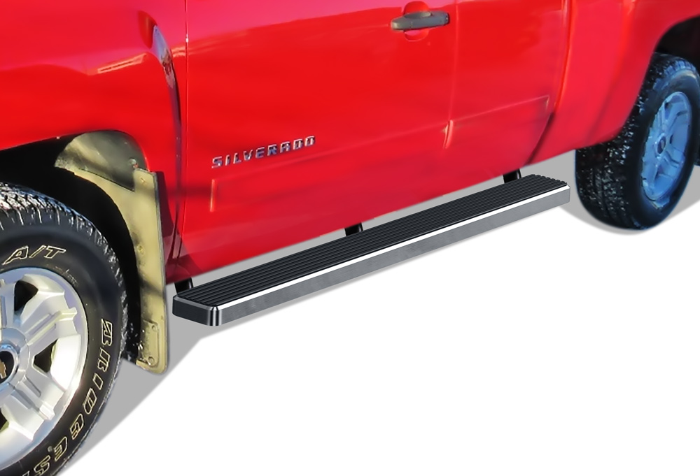 M-AUTO For 2007-2019 Chevrolet Silverado/GMC Sierra 1500 2500HD 3500HD Double Cab Extended Cab Black Side Step Nerf Bar Running Boards