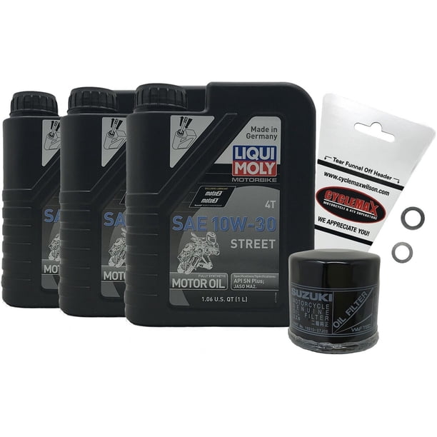 1999-2022 Suzuki SV650 Oil Change Kit with Liqui Moly 10W30 Oil