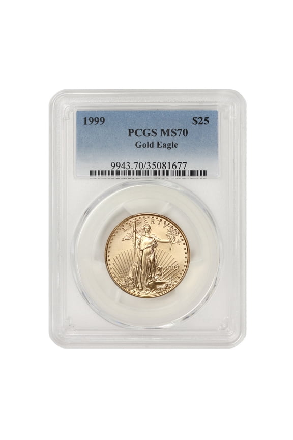 1999 $25 Gold Eagle PCGS MS70 U.S. Mint Coins
