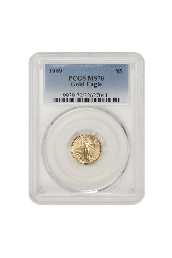 1999 $5 Gold Eagle PCGS MS70 U.S. Mint Coins