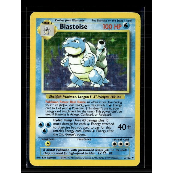 1999 Base Set Blastoise Holo Rare #2/102