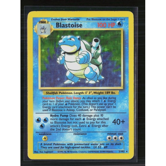 1999 Base Set Blastoise Holo Rare #2/102